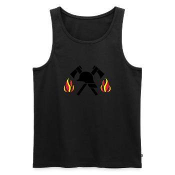 firefighter - Männer Premium Bio Tank Top - Schwarz - Vorne - AI Model Male 178 light (178cm)