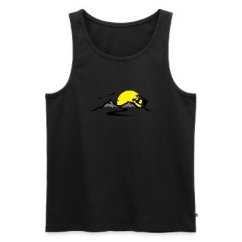 Reise - Berge Wohnmobil - Männer Premium Bio Tank Top - Schwarz - Vorne - Michal (187cm)