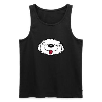 Bobtail Hund Gesicht - Männer Premium Bio Tank Top - Schwarz - Vorne - AI Model Male 178 light (178cm)