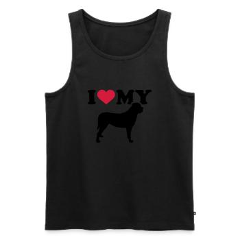 Mastiff - Männer Premium Bio Tank Top - Schwarz - Vorne - AI Model Male 178 light (178cm)