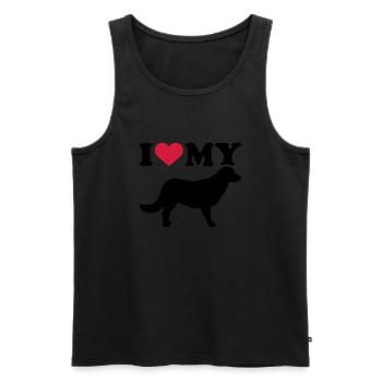 Flat Coated Retriever - Débardeur bio Premium Homme - noir - Devant - AI Model Male 178 light (178cm)
