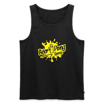beer pong sports - Männer Premium Bio Tank Top - Schwarz - Vorne - AI Model Male 178 light (178cm)