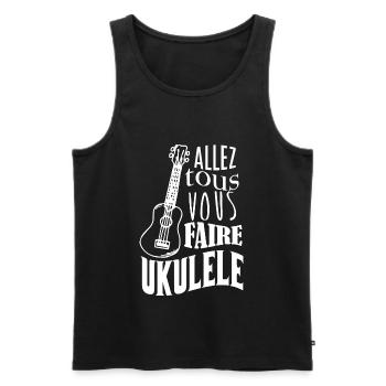 Ukulélé cadeau drôle instrument de musique - Débardeur bio Premium Homme - noir - Devant - Michal (187cm)