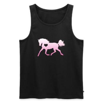 Cheval coeur cheval amoureux équitation fille cadeau - Débardeur bio Premium Homme - noir - Devant - Michal (187cm)
