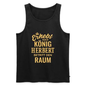 Name Herbert König Geschenkidee Geburtstag lustig - Männer Premium Bio Tank Top - Schwarz - Vorne - AI Model Male 178 light (178cm)