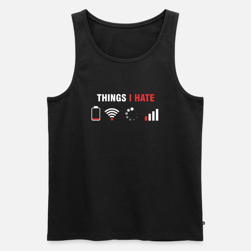 Things I hate - Humor Gamer & Programmer - Men's Premium Organic Tank Top - black