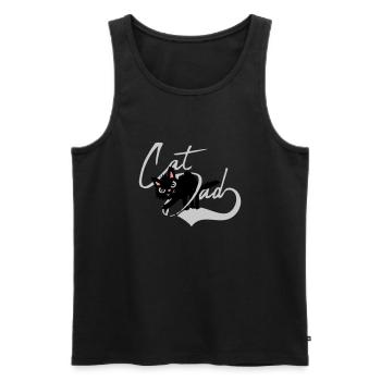 Cat Dad cool Design - Men's Premium Organic Tank Top - black - Front - Michal (187cm)
