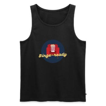 binge ready - Männer Premium Bio Tank Top - Schwarz - Vorne - Michal (187cm)