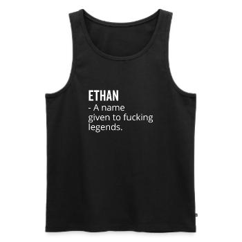 Ethan ein Name, der Fucking Legends gegeben wurde - Männer Premium Bio Tank Top - Schwarz - Vorne - AI Model Male 178 light (178cm)