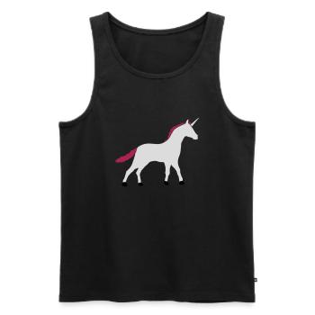 Unicorn Silhouette Outline Shadow - Men's Premium Organic Tank Top - black - Front - AI Model Male 178 light (178cm)