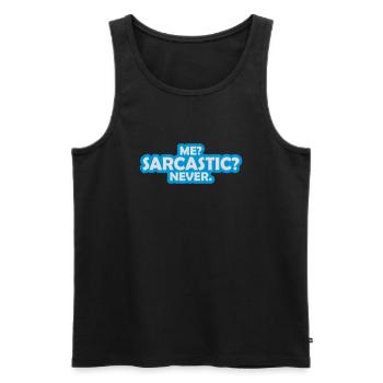 me sarcastic never quote - Men's Premium Organic Tank Top - black - Front - AI Model Male 178 light (178cm)