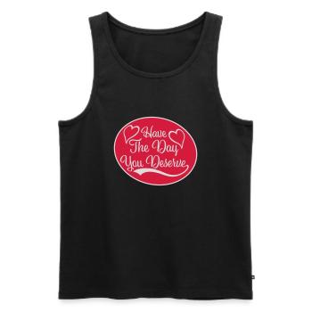 the day you deserve - Men's Premium Organic Tank Top - black - Front - Michal (187cm)