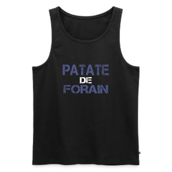Patate de forain - Débardeur bio Premium Homme - noir - Devant - AI Model Male 178 light (178cm)