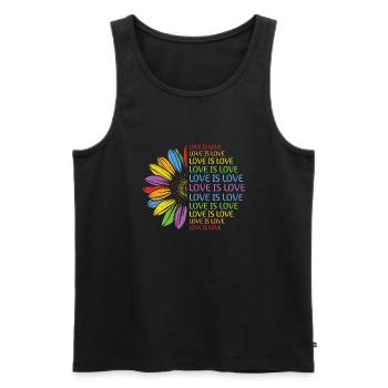 LGBTQ Nonbinary Coloré Rainbow Flag LGBTQ + Pride - Débardeur bio Premium Homme - noir - Devant - AI Model Male 178 light (178cm)