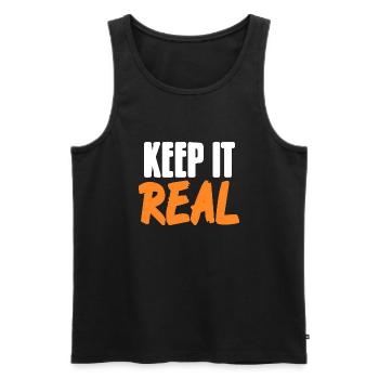 Keep It Real Cool Retro Hip Hop Designs T-Shirt - Männer Premium Bio Tank Top - Schwarz - Vorne - AI Model Male 178 light (178cm)