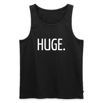 Huge - Men's Premium Organic Tank Top - black - Front - AI Model Male 178 light (178cm)