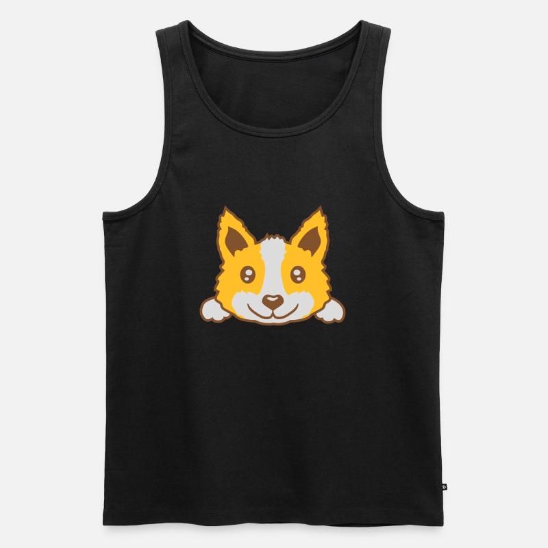 Süßer kleiner Hund Design - Männer Premium Bio Tank Top - Schwarz