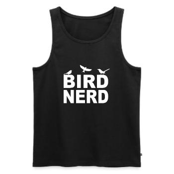 Bird Bird Nerd drôle de dicton - Débardeur bio Premium Homme - noir - Devant - Michal (187cm)