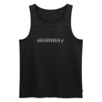 Penguins Stained Glass - Colorglas - Men's Premium Organic Tank Top - black - Front - AI Model Male 178 light (178cm)