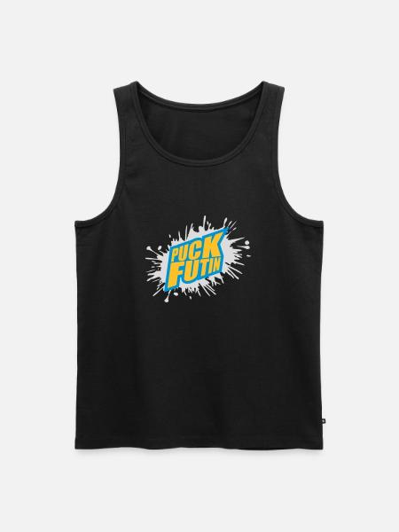 puck futin logo design - Men's Premium Organic Tank Top - black