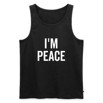 Ich bin Frieden - Männer Premium Bio Tank Top - Schwarz - Vorne - AI Model Male 178 light (178cm)