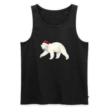 L’ours polaire à Noël - Débardeur bio Premium Homme - noir - Devant - Michal (187cm)