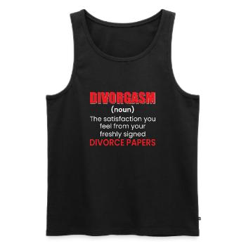 Divorgasm Divorcee Ex-Wife Women Men - Men's Premium Organic Tank Top - black - Front - Michal (187cm)