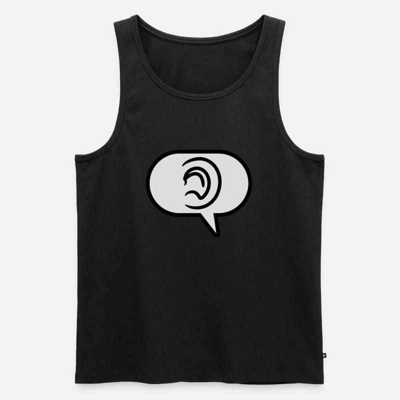 Hören einfaches Symbol Sprechblase - Männer Premium Bio Tank Top - Schwarz