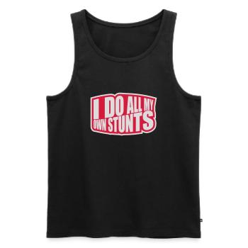 all my own stunts - Männer Premium Bio Tank Top - Schwarz - Vorne - Michal (187cm)