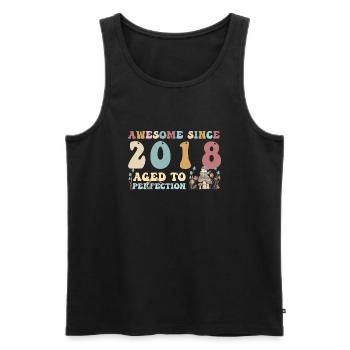 Awesome since 2018 - 5th Birthday - 2023 Groovy - Men's Premium Organic Tank Top - black - Front - Michal (187cm)