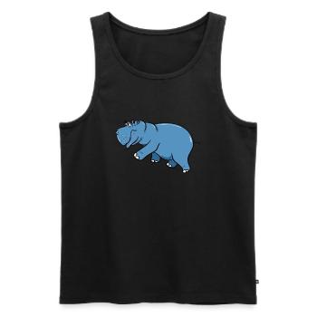Friendly hippo - Men's Premium Organic Tank Top - black - Front - AI Model Male 178 light (178cm)