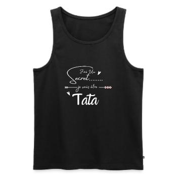 Je vais être tata - Débardeur bio Premium Homme - noir - Devant - AI Model Male 178 light (178cm)