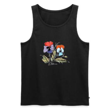 Fleur - Débardeur bio Premium Homme - noir - Devant - Michal (187cm)