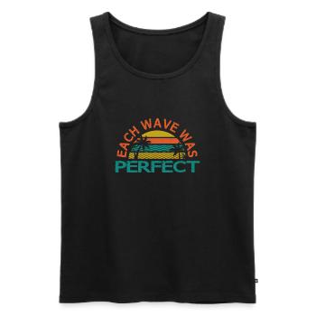 JEDE WELLE WAR PERFEKT - Männer Premium Bio Tank Top - Schwarz - Vorne - AI Model Male 178 light (178cm)