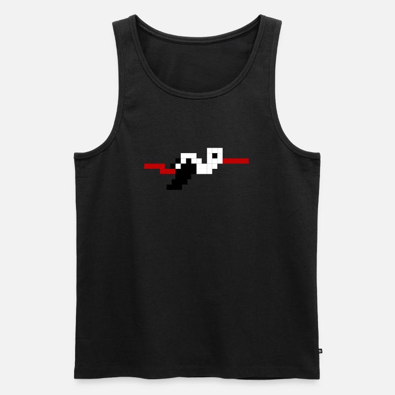 Elsässischer Pixelstorch #tshirtalsace #tshirtcigogne - Männer Premium Bio Tank Top - Schwarz