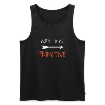 Born to be primitive, sauvage, nature, alpha - Débardeur bio Premium Homme - noir - Devant - AI Model Male 178 light (178cm)