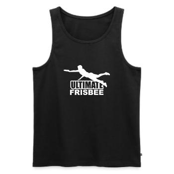 Frisbee Throwing Disc Sport - Men's Premium Organic Tank Top - black - Front - AI Model Male 178 light (178cm)
