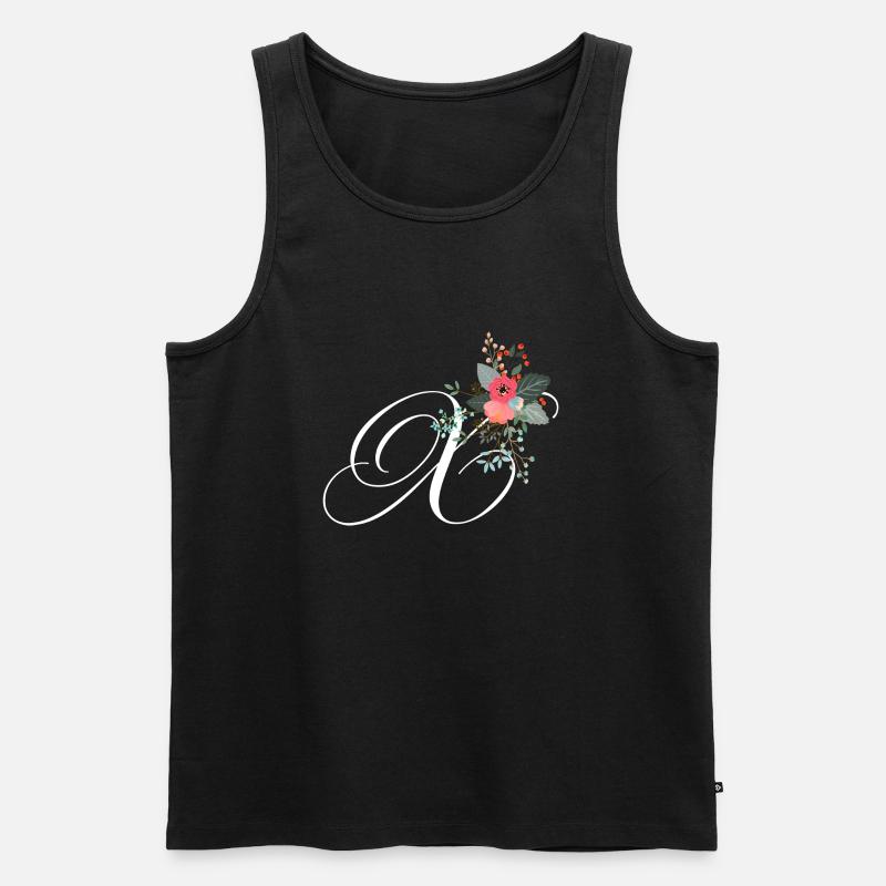 Buchstabe x geblüht - Männer Premium Bio Tank Top - Schwarz