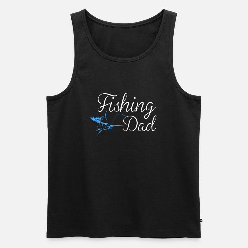 FISHING DAD - Männer Premium Bio Tank Top - Schwarz