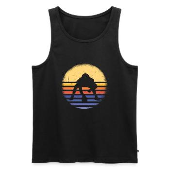 Sport Retro Sunset Flag Football - Débardeur bio Premium Homme - noir - Devant - AI Model Male 178 light (178cm)