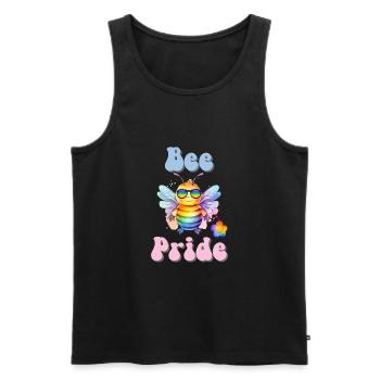 Lustige pride Biene Regenbogenfarben Sonnenbrille - Männer Premium Bio Tank Top - Schwarz - Vorne - AI Model Male 178 light (178cm)