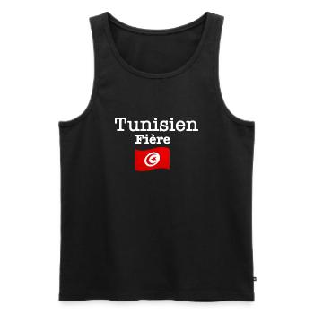 Tunisien Fière - Débardeur bio Premium Homme - noir - Devant - Michal (187cm)