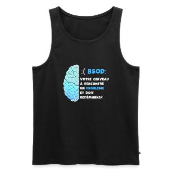 Votre cerveau a rencontré un problème. BSOD - Débardeur bio Premium Homme - noir - Devant - Michal (187cm)