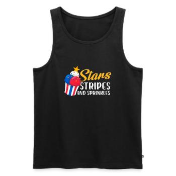 stars stripes and sprinkles Design for a 4th july - Männer Premium Bio Tank Top - Schwarz - Vorne - AI Model Male 178 light (178cm)