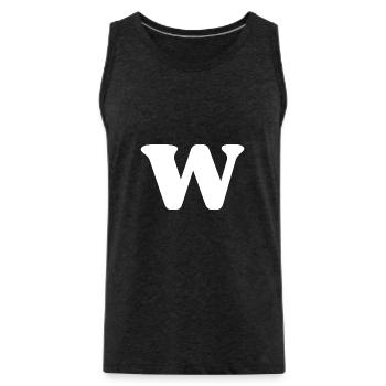 Buchstabe w - Männer Premium Bio Tank Top - Anthrazit - Vorne - Alexander (188cm)