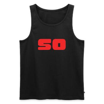50. 50 YEARS. 50th ANNIVERSARY. BIRTHDAY 50 YEARS. - Men's Premium Organic Tank Top - black - Front - Michal (187cm)