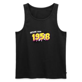 Retro 65th birthday in Pop Art Comic Book Style - Men's Premium Organic Tank Top - black - Front - Michal (187cm)