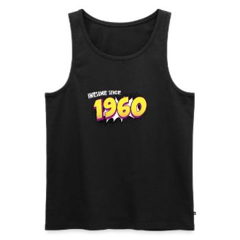Rétro 63e anniversaire dans le style Pop Art Comic Book - Débardeur bio Premium Homme - noir - Devant - AI Model Male 178 light (178cm)
