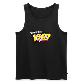 Retro 56th birthday in Pop Art Comic Book Style - Men's Premium Organic Tank Top - black - Front - Michal (187cm)