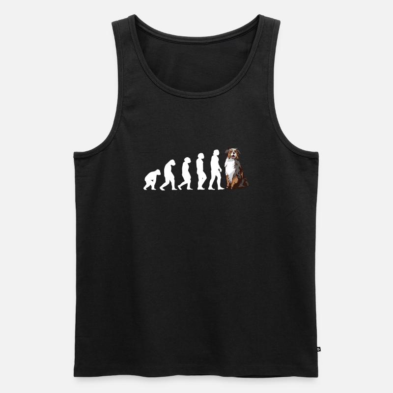 Dog Evolution Aussie - Männer Premium Bio Tank Top - Schwarz